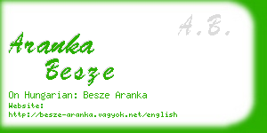 aranka besze business card